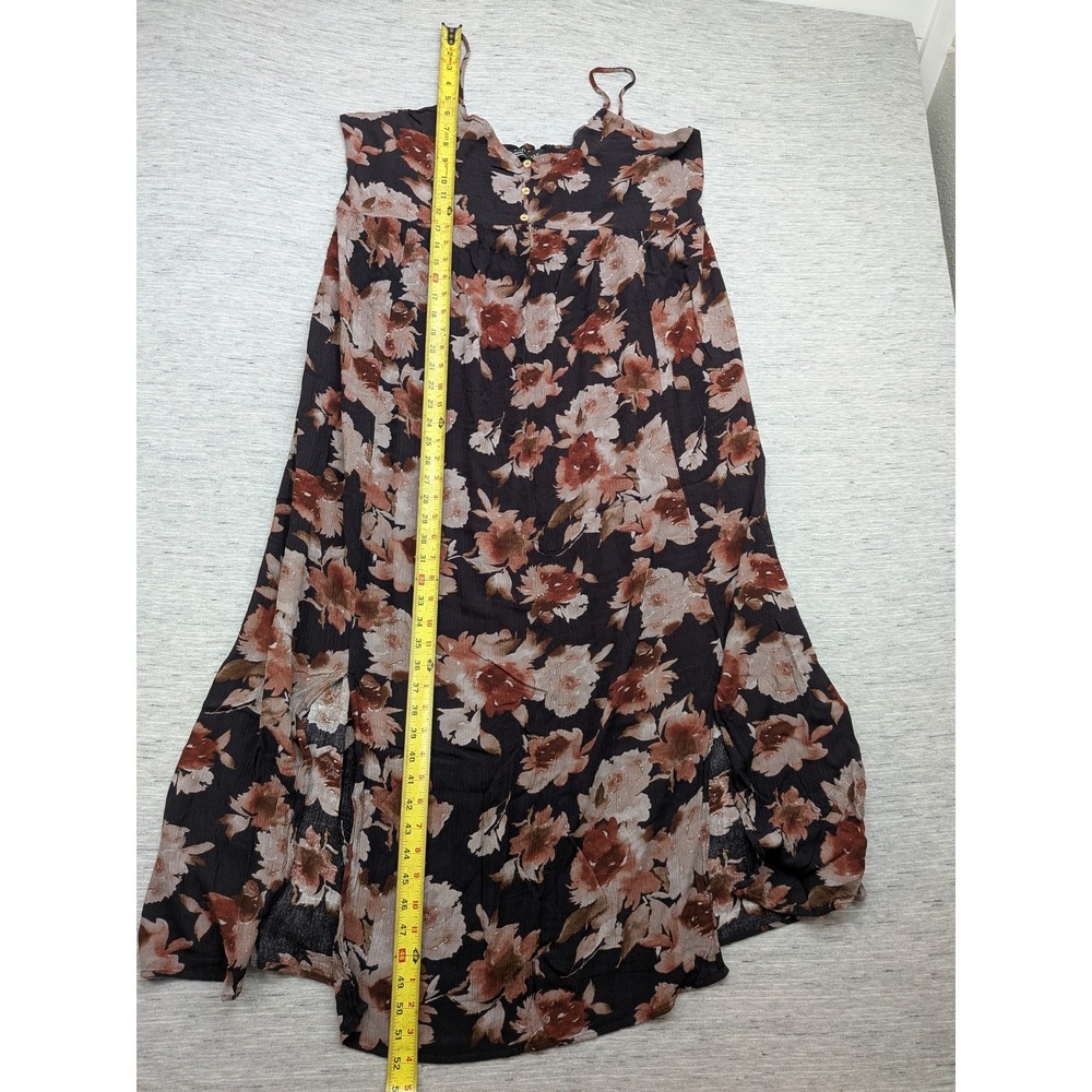 Final Touch Dress Womens 3XL Black Floral Sleeveless‎ Button Front Boho Maxi 3X - Picture 2 of 7
